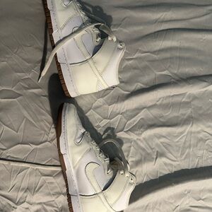 Nike Women's White and Gum Dunk High Sneakers